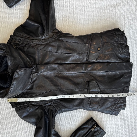 Mackage 3 in 1 Black Leather Jacket + Vest Soft Lambskin + Wool Women's Sz XS - Picture 13 of 16